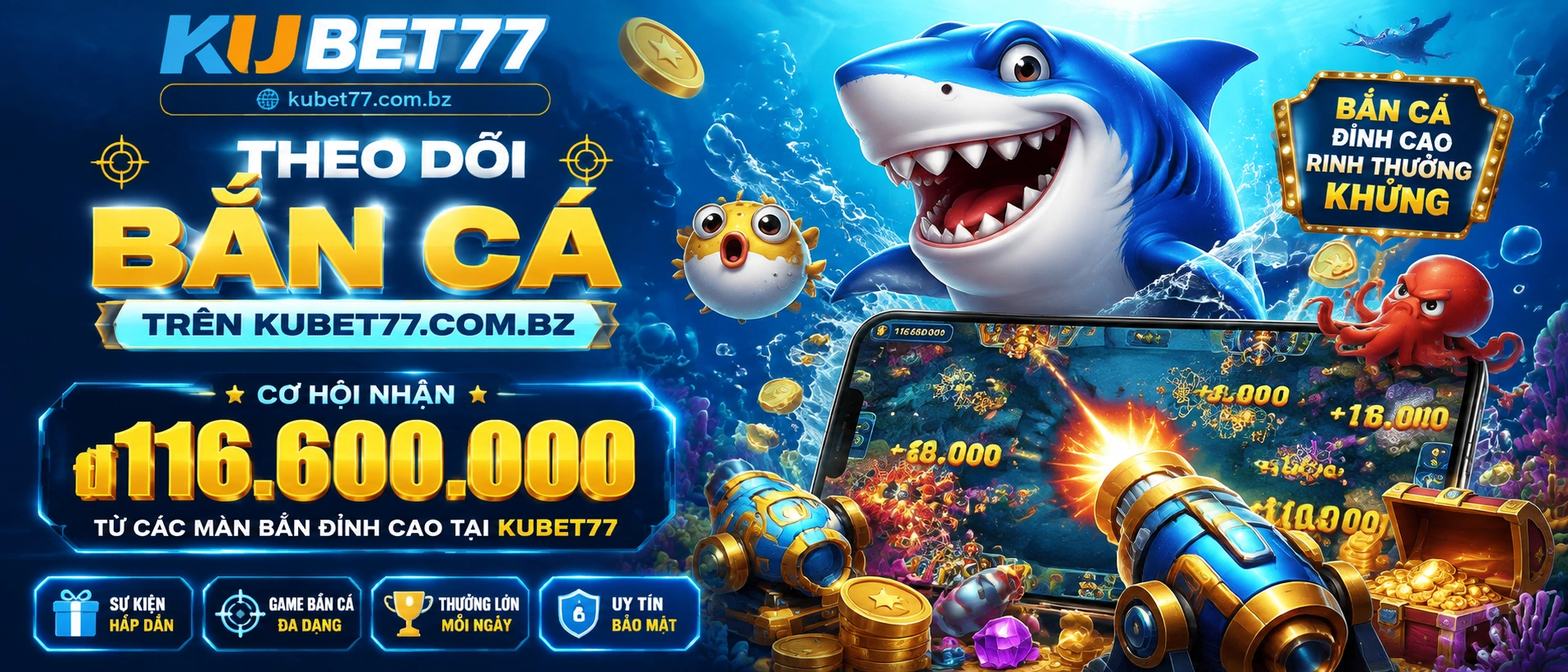 Game Bắn Cá 3D nhiều hiệu ứng